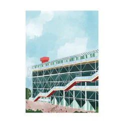 Affiche 26 Pompidou - Clara Panetier - 22 x 22 cm