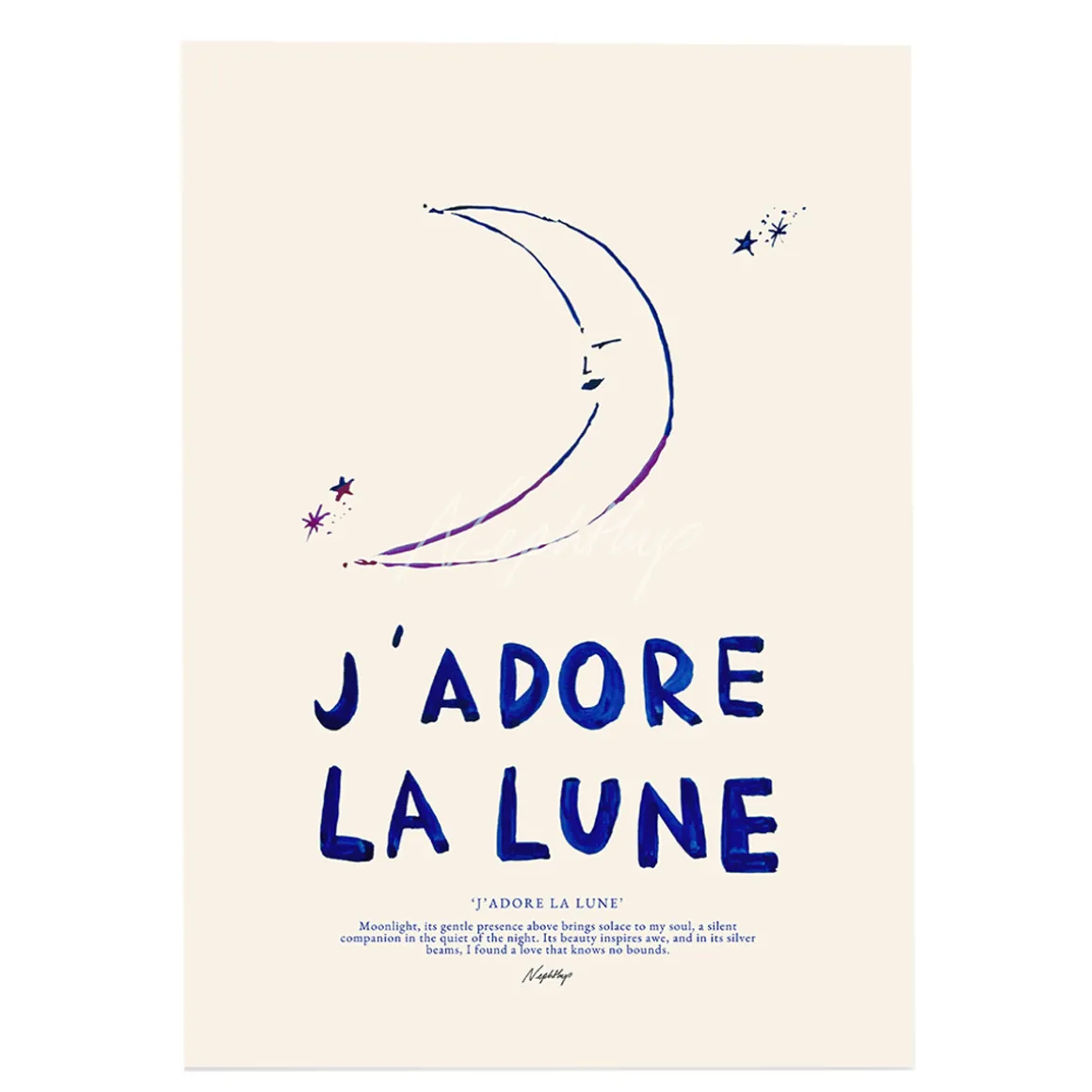 Affiche A3 J'adore La Lune