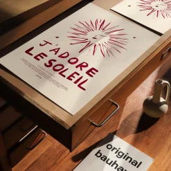 Affiche A3 J'adore Le Soleil - Rouge