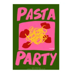 Affiche A3 Pasta Party Green