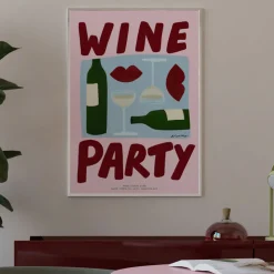 Affiche A3 Wine Party Pink Red