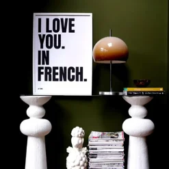 Affiche I Love You In French - 50 X 70 CM - Black