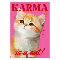Affiche Karma is a cat Taylor Swift - A3 - Rose