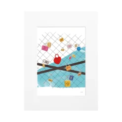 Affiche Paris Love Locks - Why LA? Pourquoi Paris ? - 22 x 22 cm