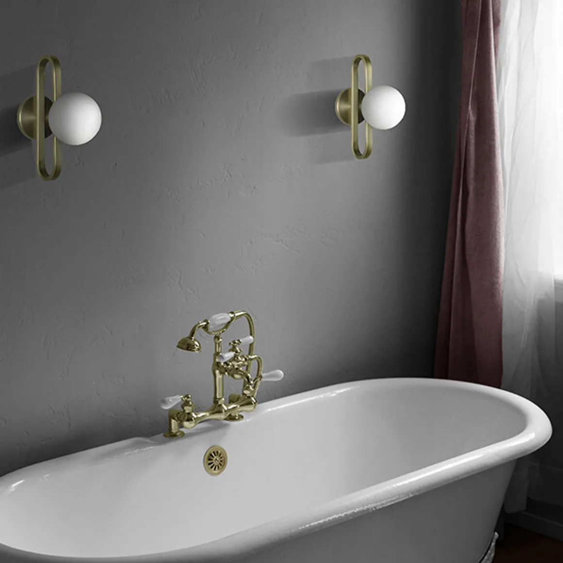 Applique Cime Ip44 Laiton en Acier - 17 cm x 18 cm x 12 cm