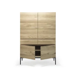 Armoire Ligna en chêne noir - 4 Portes, 2 Tiroirs