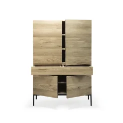 Armoire Ligna en chêne noir - 4 Portes, 2 Tiroirs