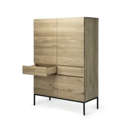 Armoire Ligna en chêne noir - 4 Portes, 2 Tiroirs