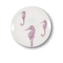 Assiette à dessert Hippocampes en porcelaine - Ø 21 cm