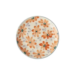 Assiette Fleurs Oranges en céramique
