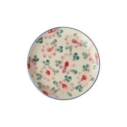 Assiette Fleurs Roses en céramique