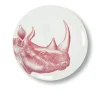 Assiette plate Rhinocéros en porcelaine - Ø 27 cm