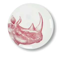 Assiette plate Rhinocéros en porcelaine - Ø 27 cm