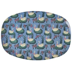 Assiette rectangulaire Cygne