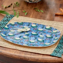 Assiette rectangulaire Cygne