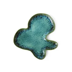 Assiette Shell Teal - L 39.5 cm x l 38 cm