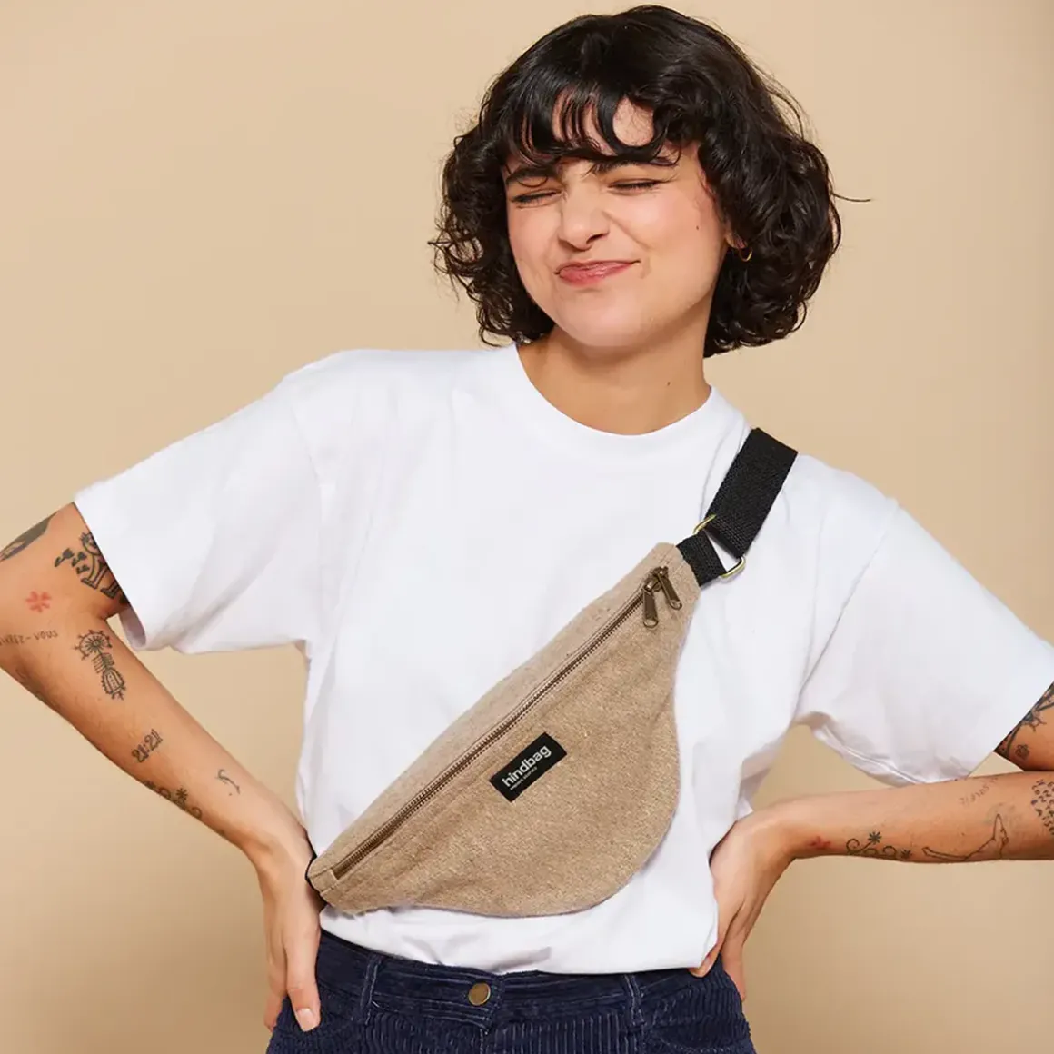 Banane Olivia en laine - Beige