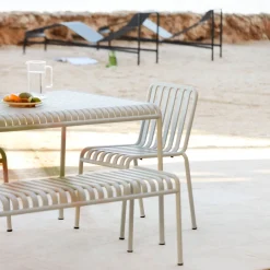 Banc Palissade en acier poudré - Gris ciel