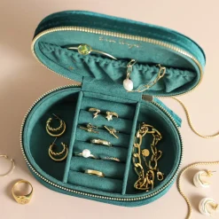 Boite à Bijoux en velours Nuit Étoilée - Bleu Sarcelle