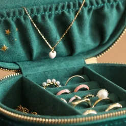 Boite à Bijoux en velours Nuit Étoilée - Bleu Sarcelle