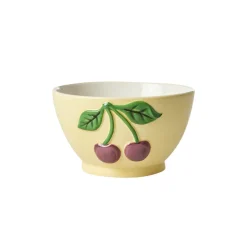Bol avec cerises en relief - Crème - 600 ml