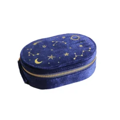 Boîte à bijoux en velours Starry Night - Bleu Marine