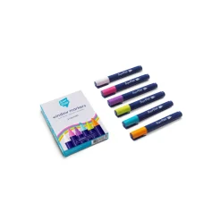 Boîte de 6 feutres effaçables pour vitre
