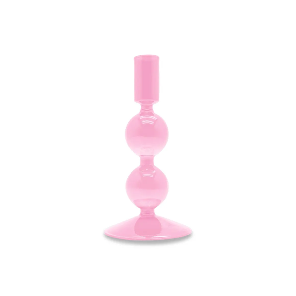 Bougeoir en Verre - Rose