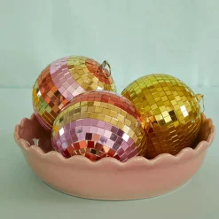 Boule Disco Ø 5 cm - Rayures Rose