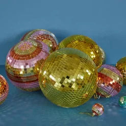 Boule Disco Ø 18 cm - Rayures Rose