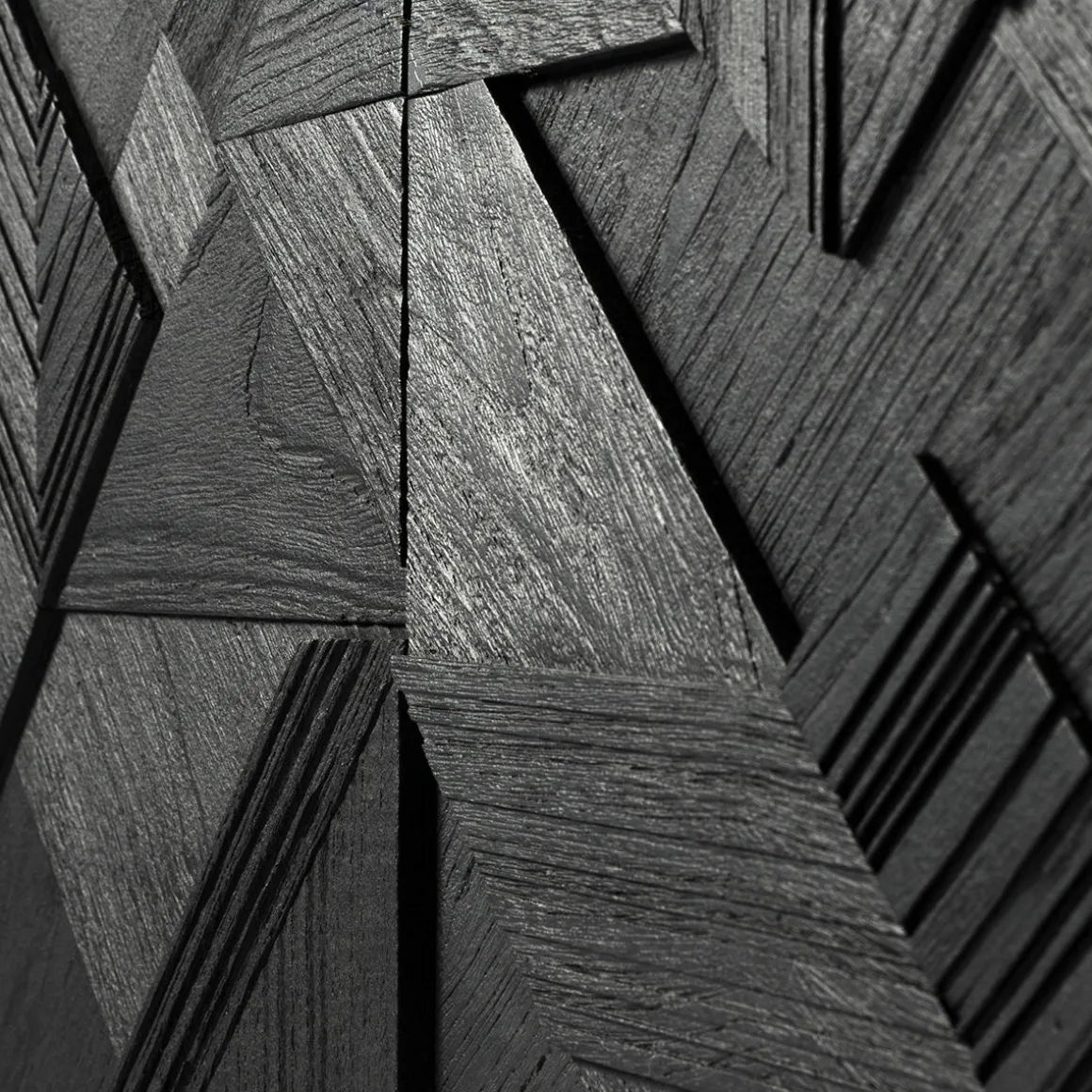 Buffet Graphic en teck verni - 4 portes