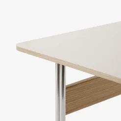 Bureau Pavilion AV16 Linoleum Mushroom 4176 - Chêne / Pieds Chrome