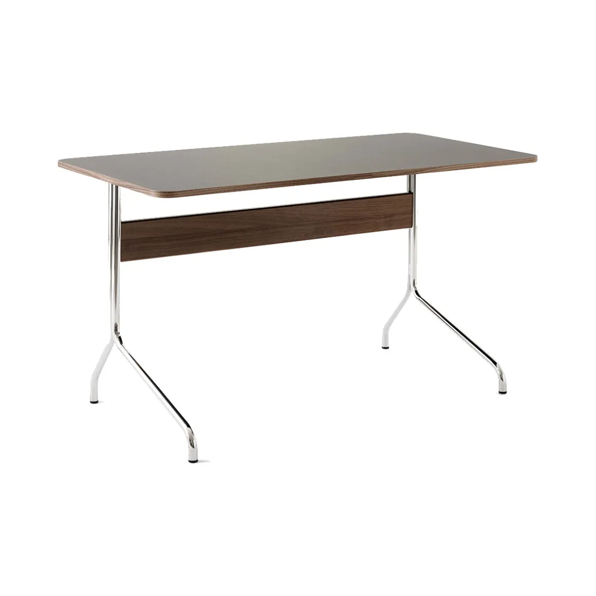 Bureau Pavilion AV16 Linoleum Iron 4178 - Noyer / Pieds Chrome