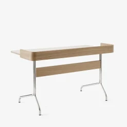 Bureau Pavilion AV17 Linoleum Mushroom 4176 - Chêne / Pieds Chrome