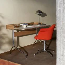 Bureau Pavilion AV17 Linoleum Mushroom 4176 - Chêne / Pieds Chrome