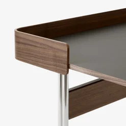 Bureau Pavilion AV17 Linoleum Iron 4178 - Noyer / Pieds Chrome