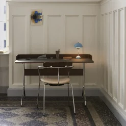 Bureau Pavilion AV17 Linoleum Iron 4178 - Noyer / Pieds Chrome