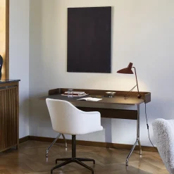 Bureau Pavilion AV17 Linoleum Iron 4178 - Noyer / Pieds Chrome