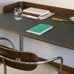 Bureau Pavilion AV17 Linoleum Iron 4178 - Noyer / Pieds Chrome