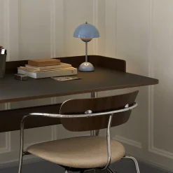 Bureau Pavilion AV17 Linoleum Iron 4178 - Noyer / Pieds Chrome