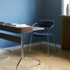 Bureau Pavilion AV17 Linoleum Iron 4178 - Noyer / Pieds Chrome