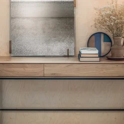 Bureau Whitebird en chêne verni - 2 Tiroirs