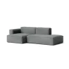 Canapé Méridienne Mags Soft Low 2.5 places - Combinaison 3 left - Hallingdal 130 - Coutures Light Grey