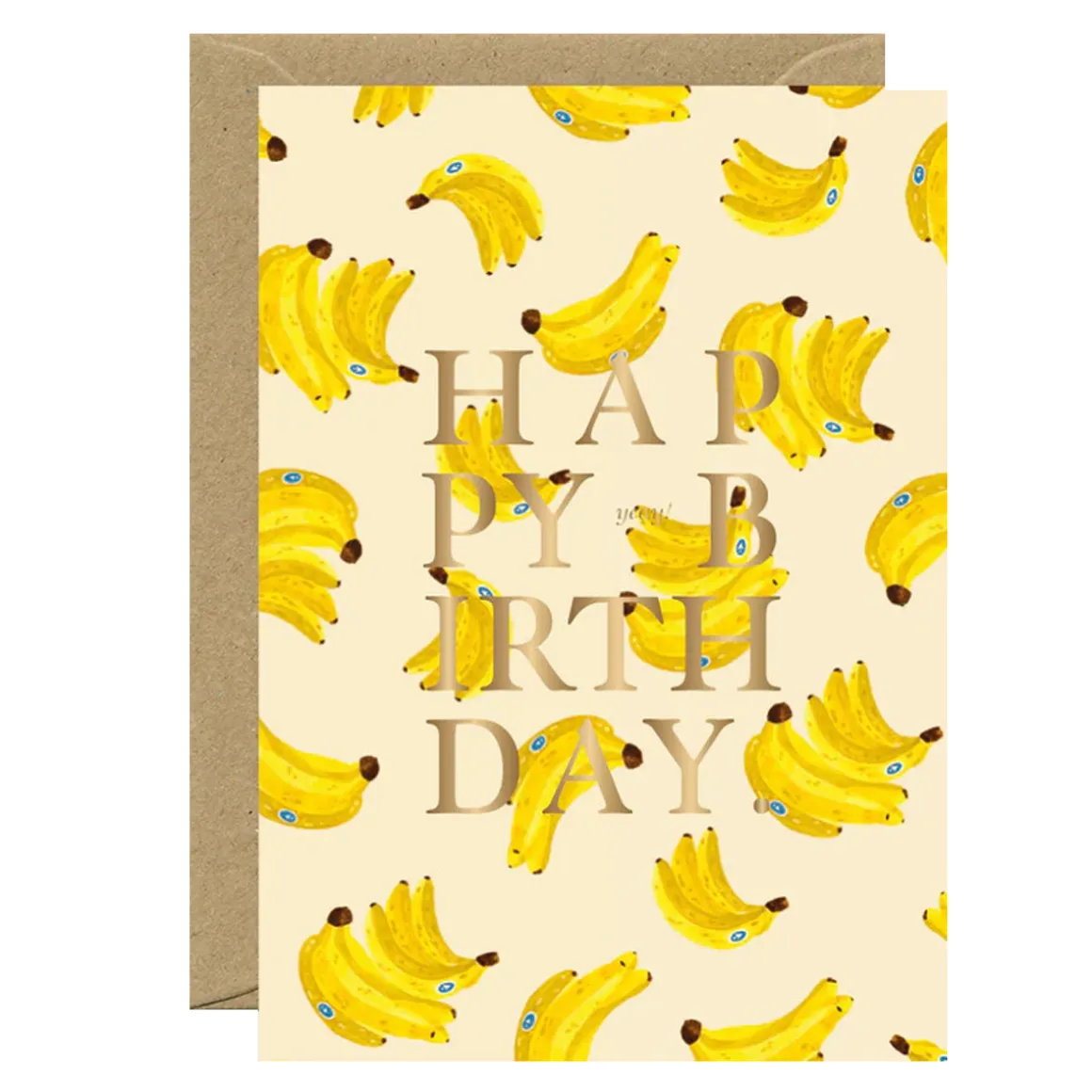 Carte d'anniversaire Gold Bananas