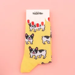 Chaussettes Bouledogue Opaques - Jaune