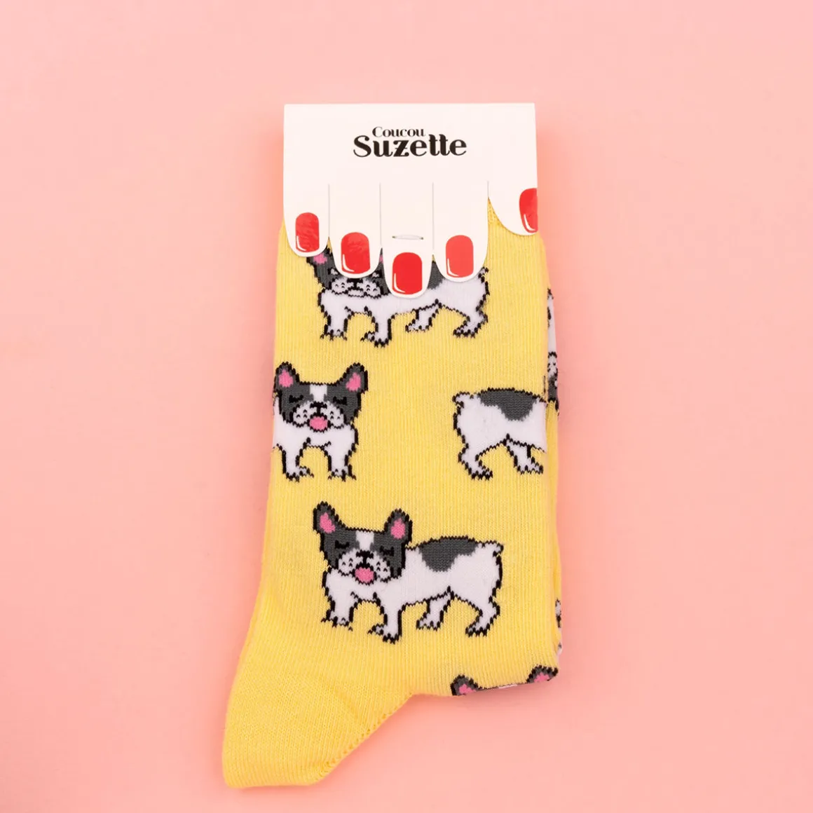 Chaussettes Bouledogue Opaques - Jaune