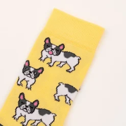 Chaussettes Bouledogue Opaques - Jaune