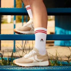 Chaussettes brodées Cycliste