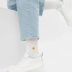 Chaussettes brodées Smiley