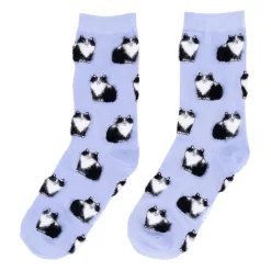 Chaussettes Chat Noir u0026 Blanc - Violet